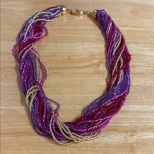 Elegant Multicolor Chiffon Beaded Necklace